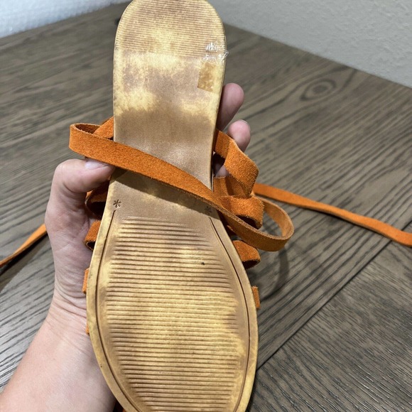 Barbara Barbieri Shoes Women 7.5 Orange Strappy Sandals - Picture 5 of 8